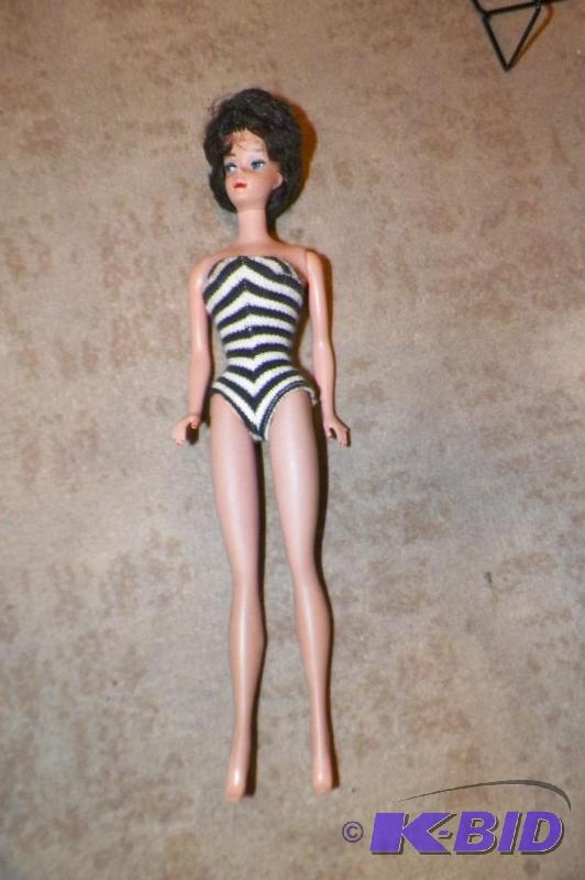 lot 234 image: Original 1958 Barbie- Very Rare - In original 1958 Bathing Suit - You wont find many of these