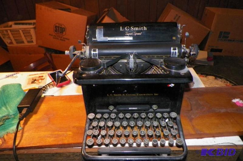 lot 243 image: L.C. Smith Typewriter with Cover