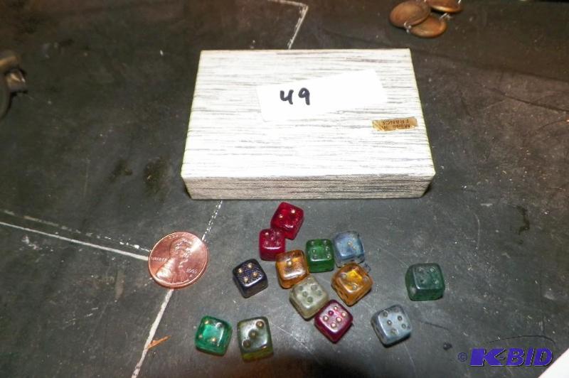lot 49 image: Another great Cracker jacks lot.  Nice Glass dice.