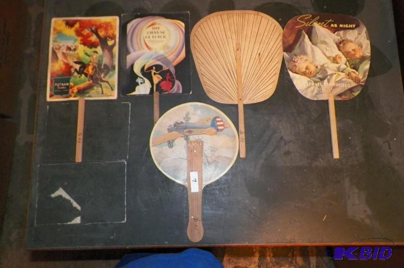 lot 7 image: Antique Advertising Fan Lot