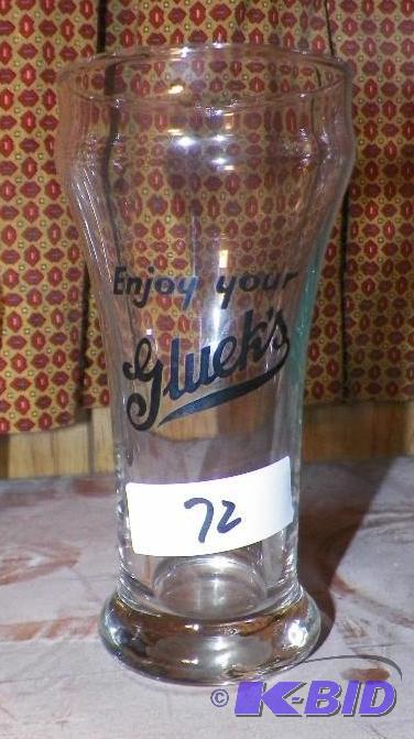 lot 72 image: Old Glueks Glass - has a chip on back side of the rim.  Would display nice.