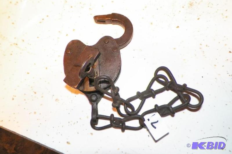 lot 77 image: Chicago Minneapolis & St. Paul Rail Yard Lock with Key