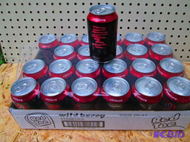24 cans of Red Toe wild berry health soda wit...