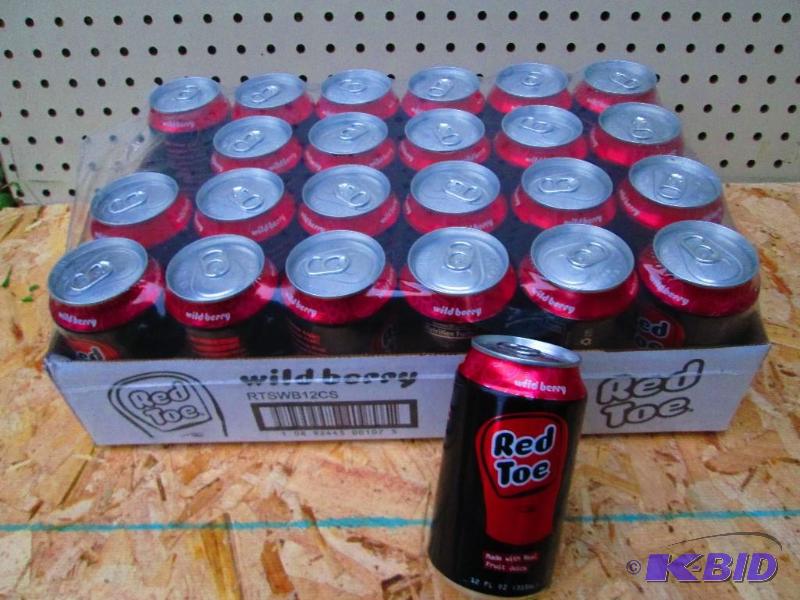24 cans of Red Toe wild berry health soda wit...