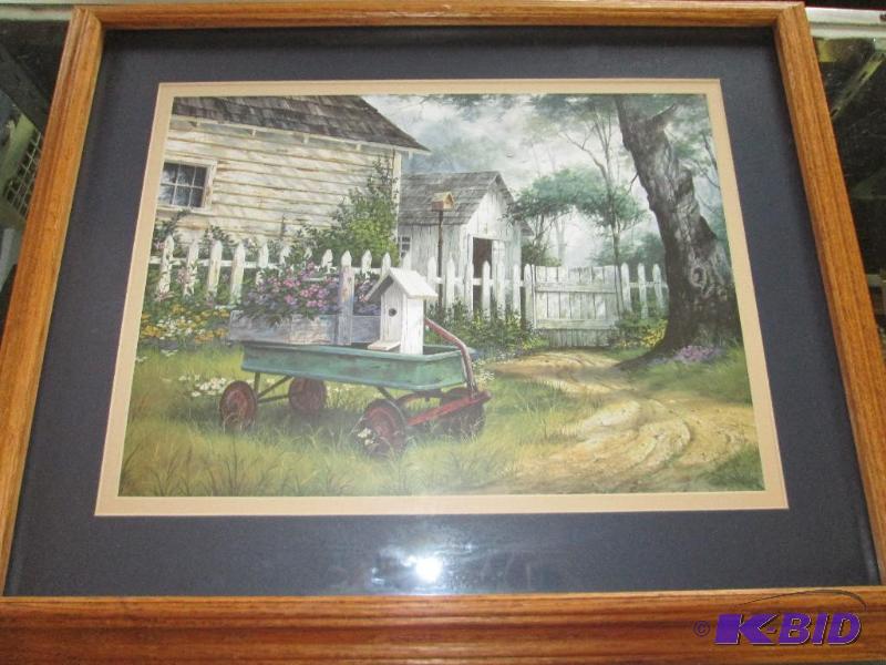 Nice country scene framed in oak...