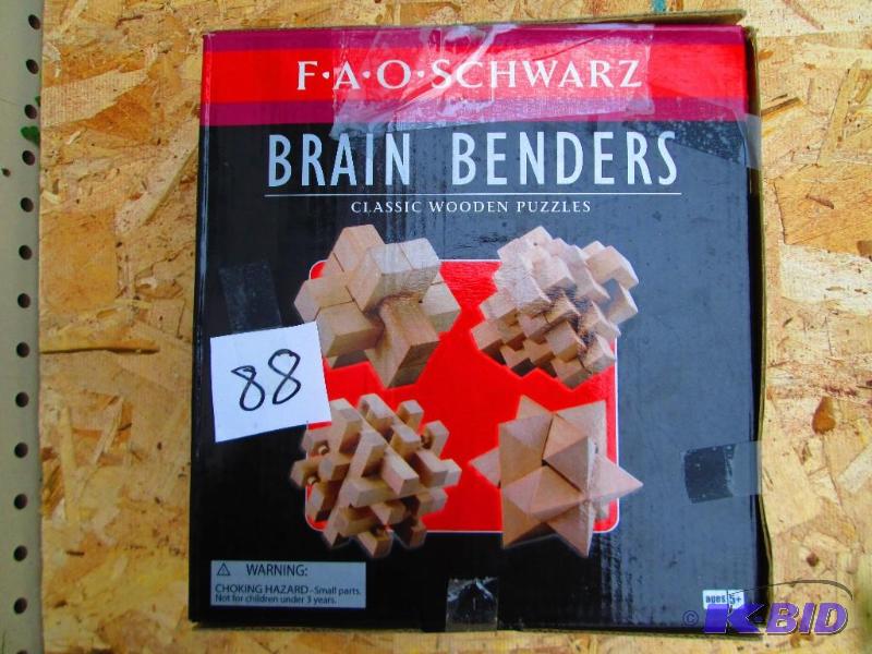 F A O Schwarts brain benders wood puzzles...