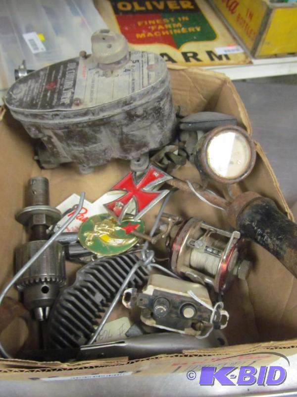 lot 12 image: Lot of misc vintage items, battery tester ect.