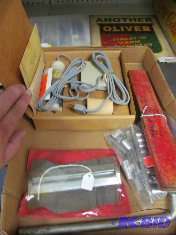 lot 24 image: Lot of vintage tools, Phillips 66 level and window shade motor