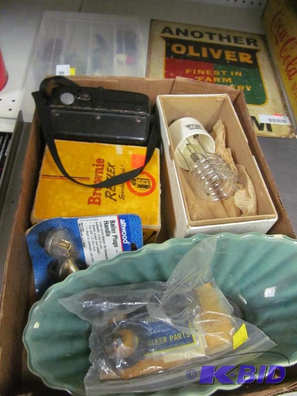 lot 31 image: Lot of Vintage cameras, walker parts, vintage bulb