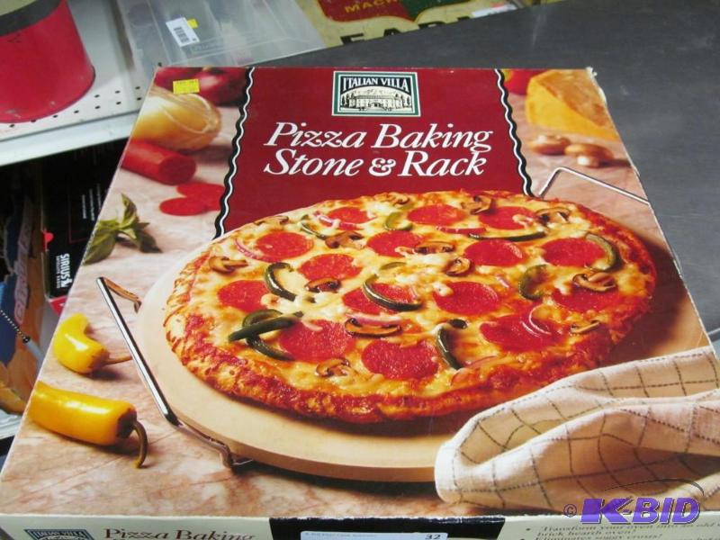 lot 32 image: Italian Village Pizza Baking Stone & Rack
