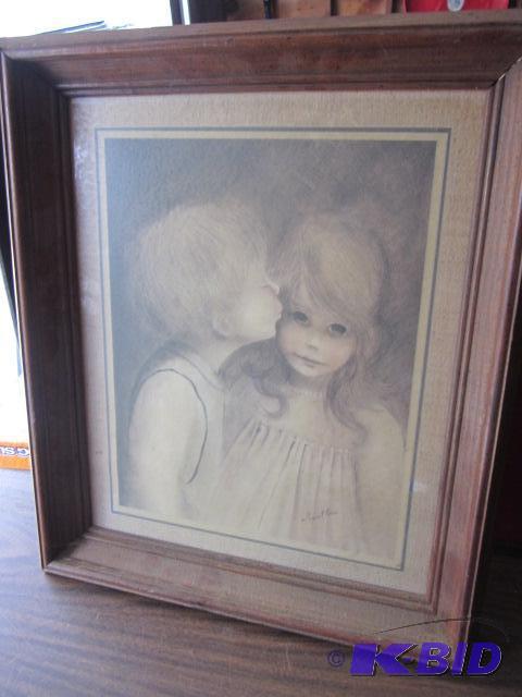 17 inches x 20 inches framed Margaret Kane pr...
