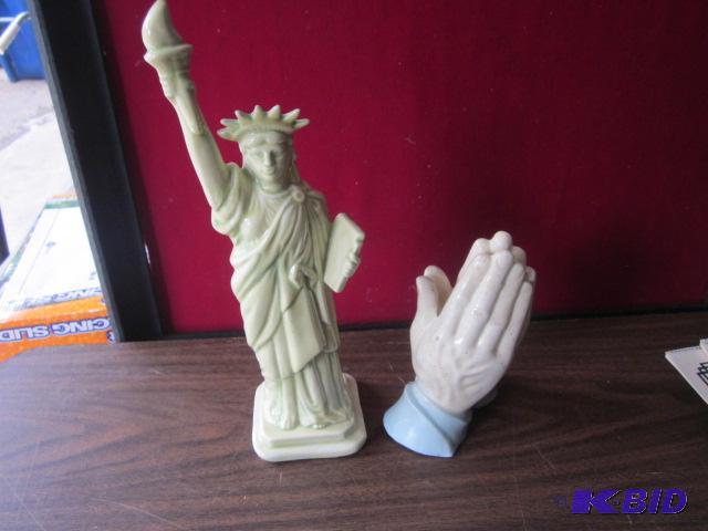 Pair of ceramic, including praying hands and ...