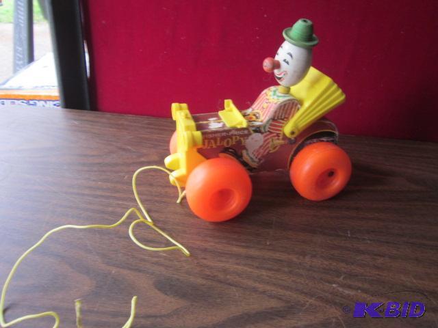 Vintage Fisher Price Jalopy wood pull toy.&nb...