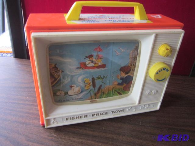 1966 Fisher Price Giant Screen music box TV, ...