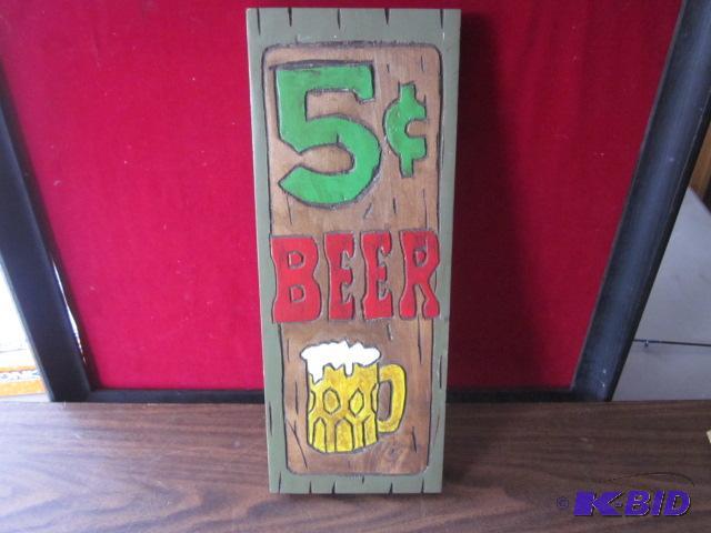 17 inch wooden beer sign.&nbsp...