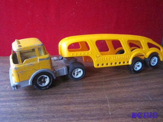 Vintage Hubley metal truck and plastic transp...