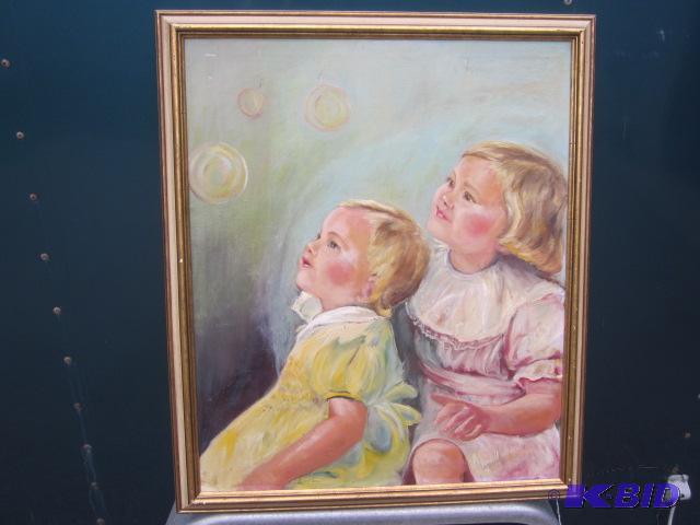 Vintage 24 inch x 29 inch framed original oil...