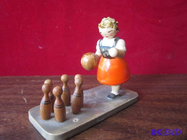 Vintage made in Germany wood Skittles bowling...