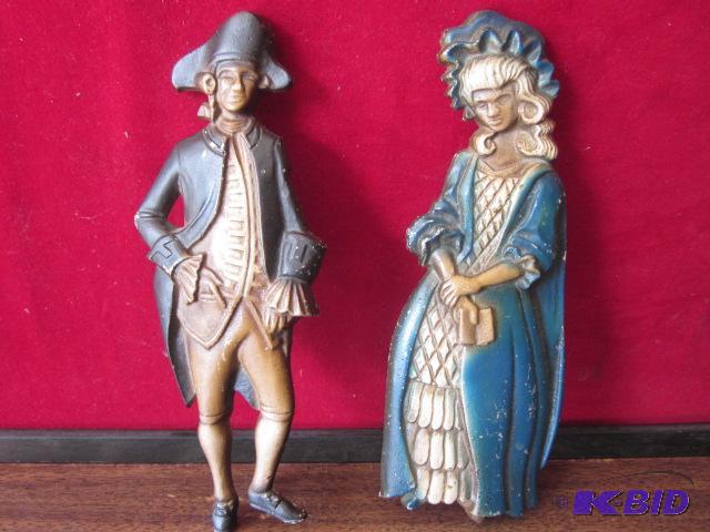 Pair of vintage cast metal Sexton turn of the...