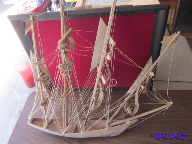 Large 24 inch x 28 inch hand made wooden sail...
