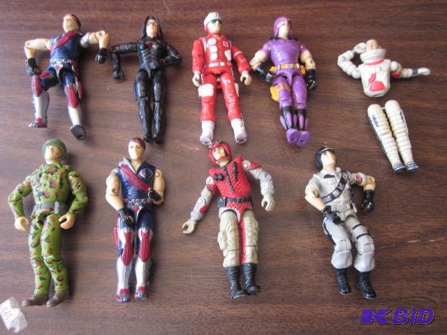 Lot of (9) vintage 1980s GI Joe action figur...