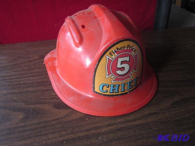 Vintage Fisher Price Chief #5 Firemans hat.&...