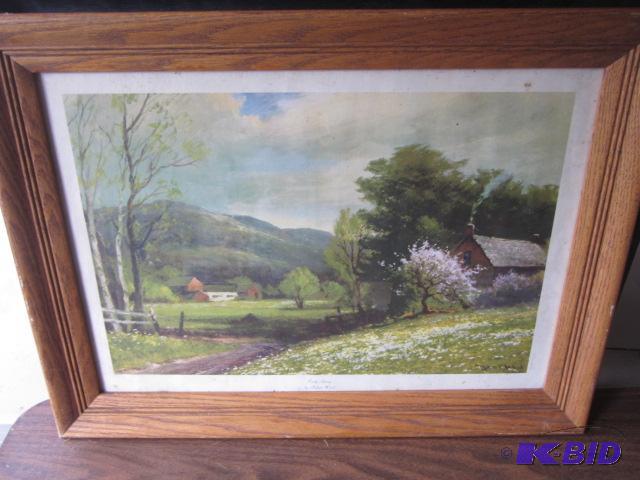 Framed Robert Wood lithograph &quotEarly Spr...