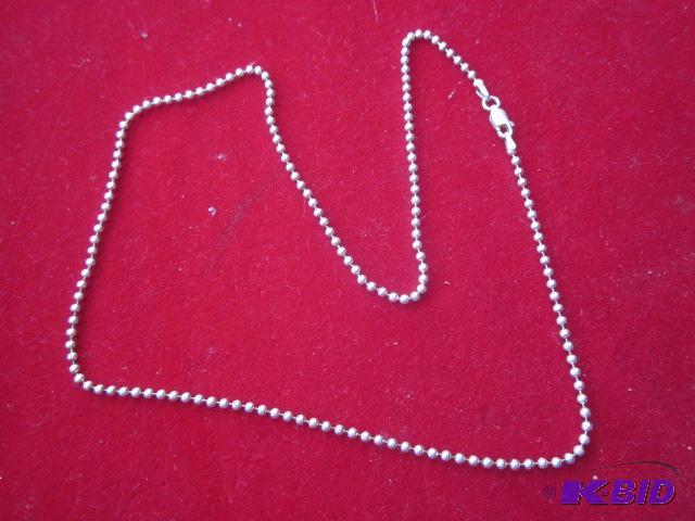 18 inch Sterling Silver beaded chain necklace...