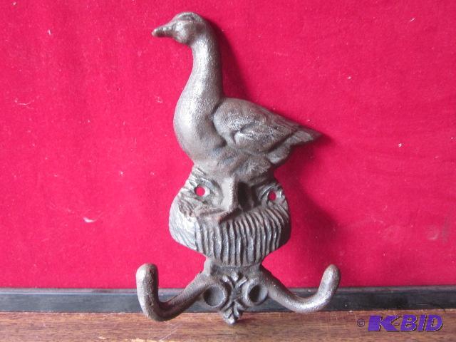 Antique cast metal duck wall hook....