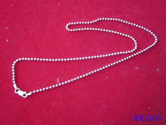 18 inch Sterling Silver beaded chain necklace...