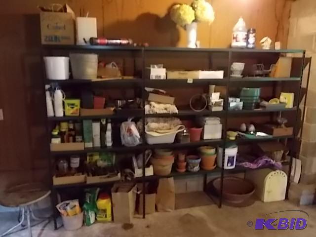 lot 104 image: 3-Section Shelf & All Contents Garden Rel...