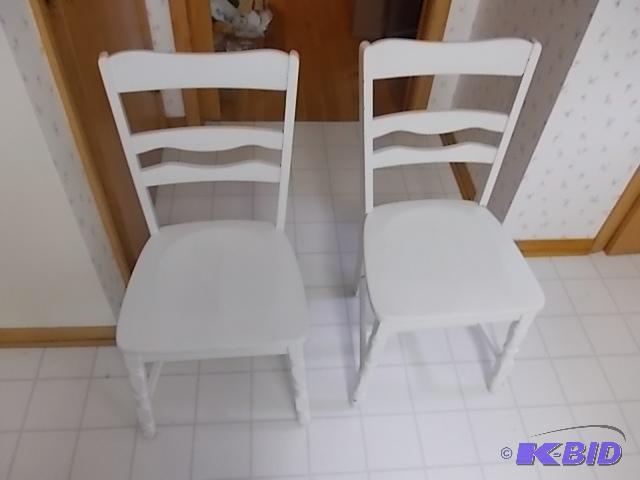 lot 11 image: Pair Of White Wood Chairs...