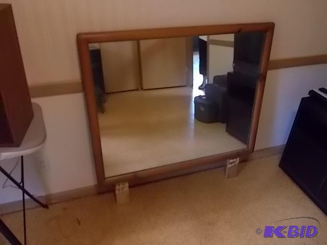 lot 17 image: Large Framed Mirror (With Dresser Mounting Ha...