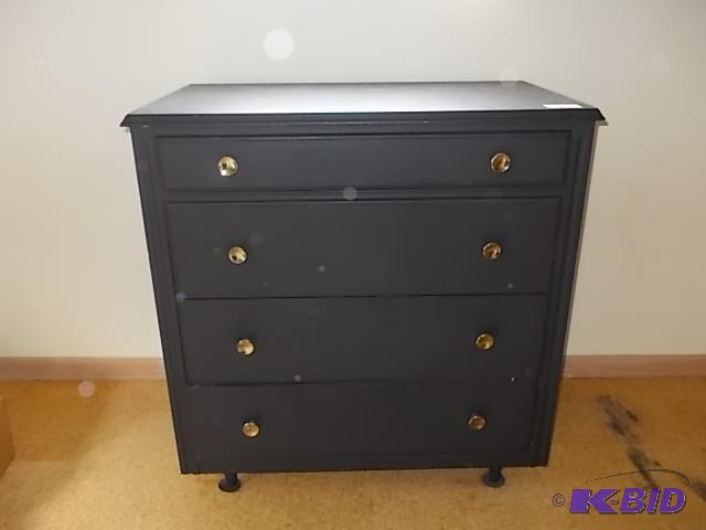 lot 35 image: 4-Drawer Black Chest 36x21x38 Bring Help To...