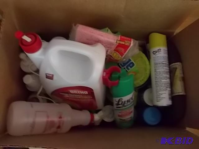 lot 50 image: Box Lot Of Household Cleaning Supplies...
