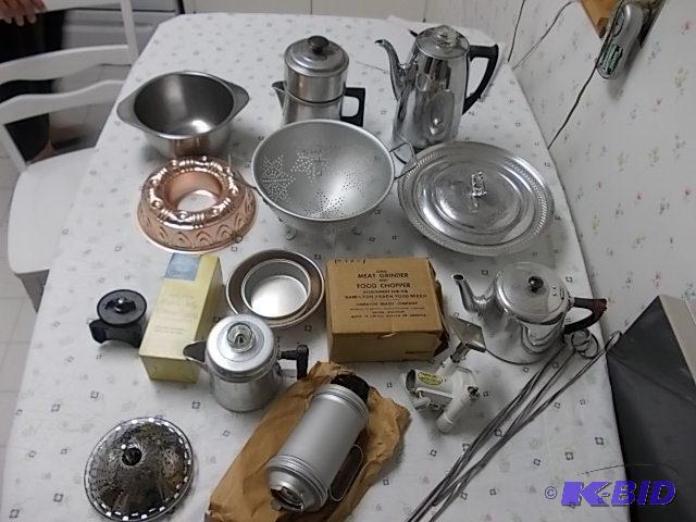 lot 64 image: Lot Of Kitchen Cookware, Coffee Pots, Timer, ...