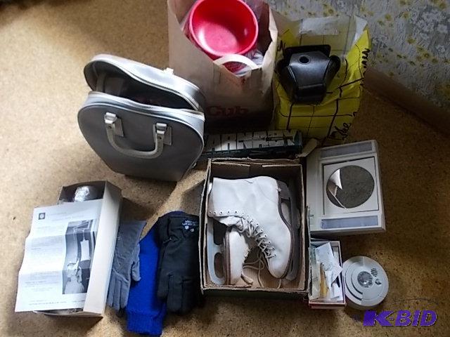 lot 67 image: Bowling Ball, Ice Skates, Socks, Vintage Trac...