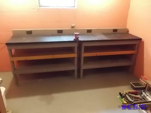 lot 74 image: 2-Piece Work Bench (9-Feet Total) With Vice ...