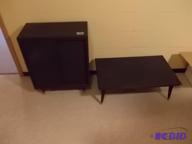 lot 78 image: 2-Door Book Shelf 24x12x30, Table 33x20x12 ...