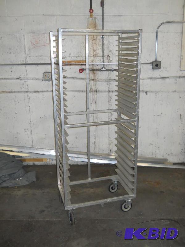 Rolling Sheet Pan Cart. Aluminum.