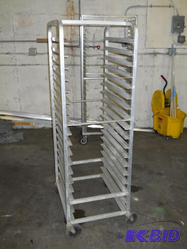 Rolling Sheet Pan Cart. Aluminum.
