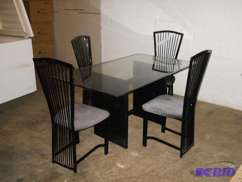 5 Pc. Dining Room Glass Top Table and Chairs