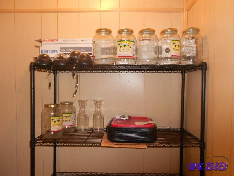 7 Olive Jars, 2 Vases and Trays.