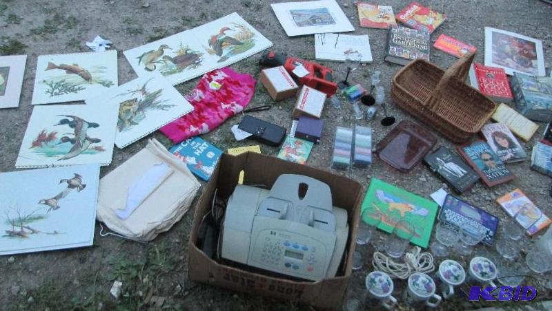 huge lot of paintings, glasses,plates, drill,...