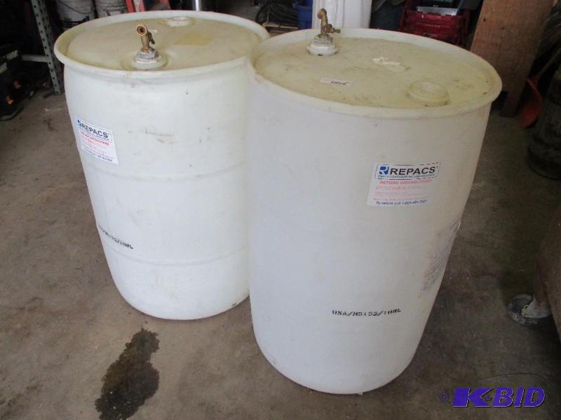 lot 125 image: 2 empty 55 gallon barrels...