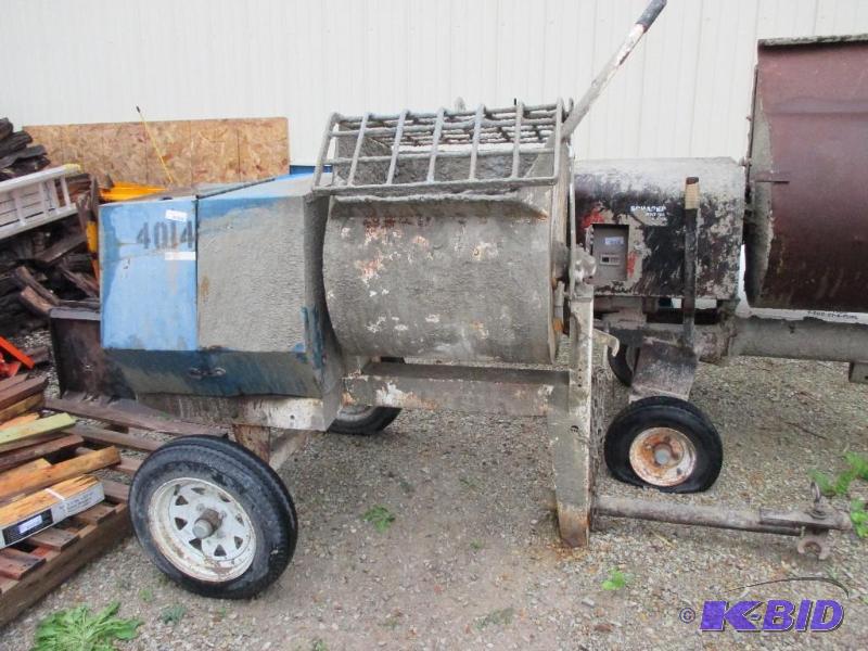 lot 13 image: Gas powered cement mixer. Honda motor. Works ...