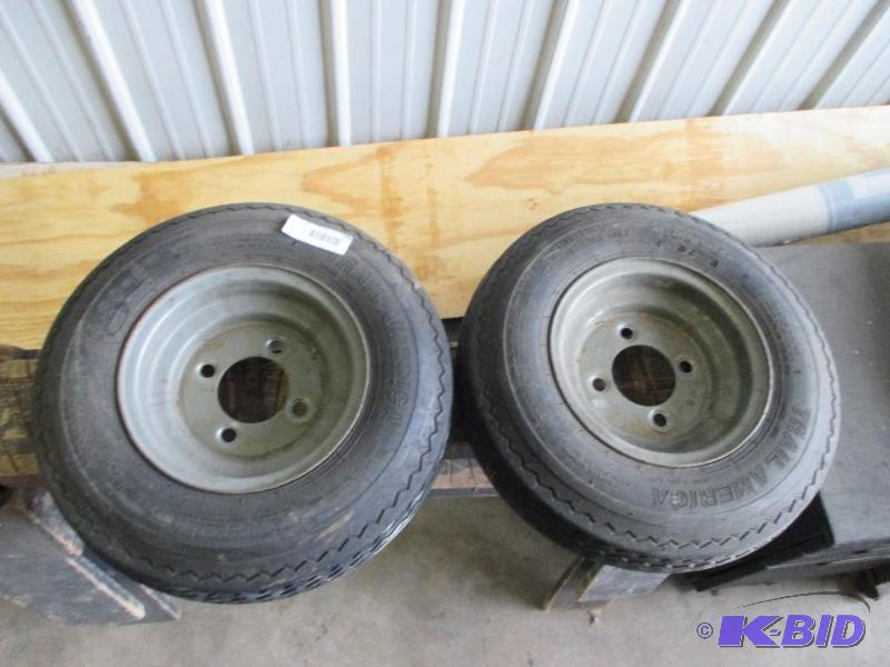 lot 145 image: 2 tires and rims, 4.80-8...