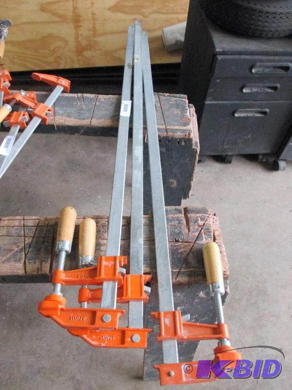 lot 147 image: 3 bar clamps...