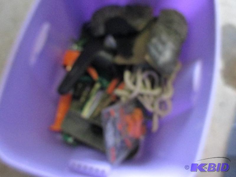 lot 160 image: tote of misc hardware and tools...
