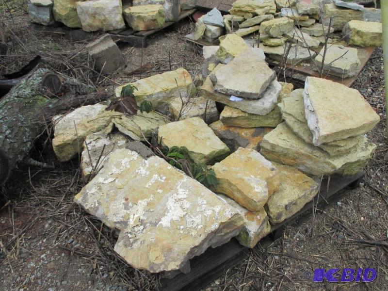 lot 38 image: 3 pallets of misc stone pieces...